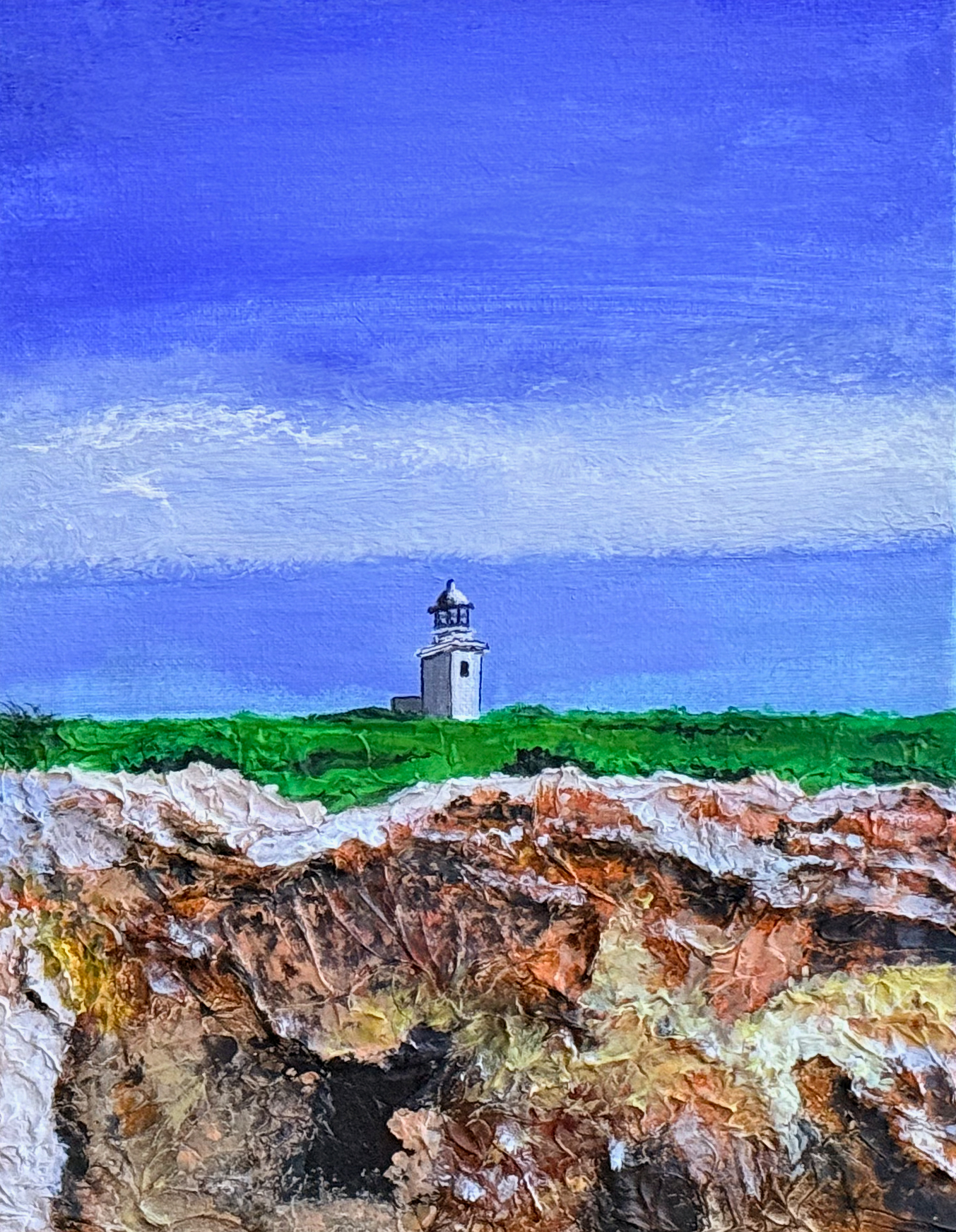 Original acrylic painting of Cabo Rojo, Puerto Rico by Javi Sola